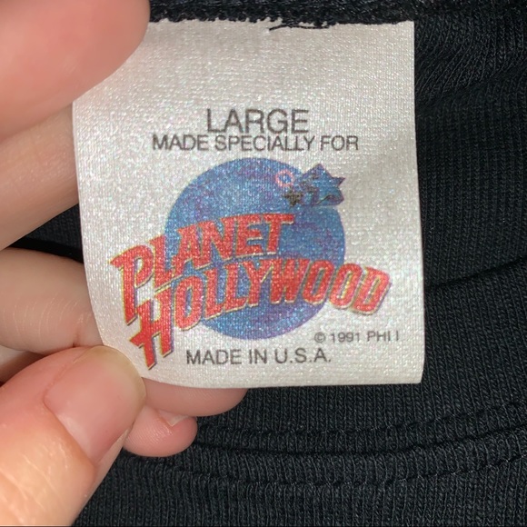 Vtg Planet Hollywood Beverly Hills Black Fitted Tee size L well made - Picture 4 of 4